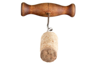 corkscrew and cork