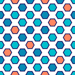 Obraz na płótnie Canvas Hexagon colored seamless pattern. Vector background