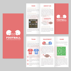Tri-fold sport brochure template. Good for advertising and information printed products.