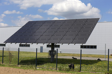 Solar Power Station in the spring Nature