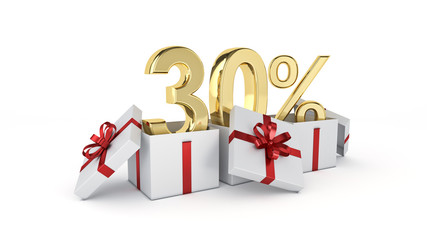 30 percent discount. 3d rendering