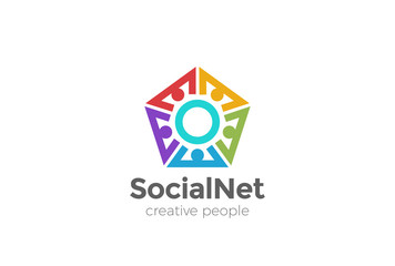 Social Network Logo design vector. Teamwork Friendship help icon