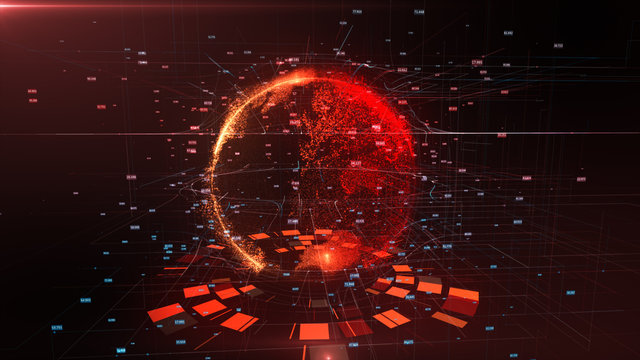 3d illustration of detailed virtual planet Earth