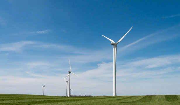 Wind Turbines In Green Feild