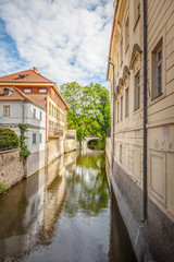 Fototapeta na wymiar Certovka River in old Prague, Czech Republic