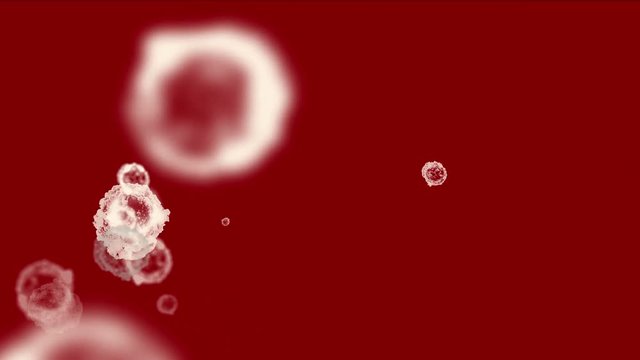 4k Abstract cells virus dust particles background.