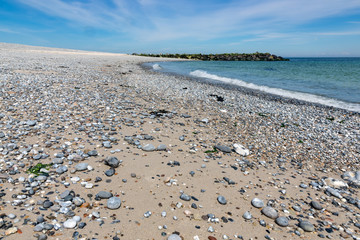 Beach with pebbles at German Dune island near Helgoland