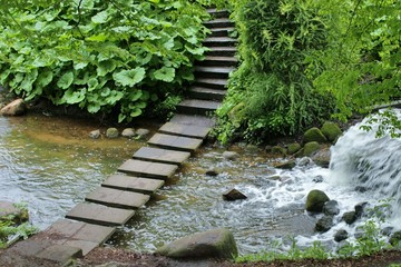 Pathway in Planten und Blomen Park in Hamburg, Germany
