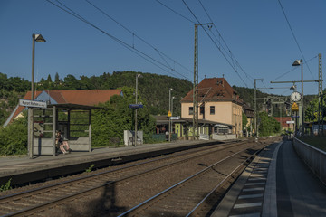 Fototapeta na wymiar Station Kurort Rathen in valley of river Elbe