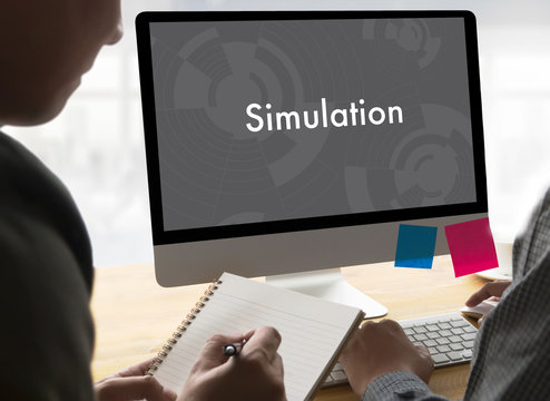Simulation man work Web Design  Business Concept