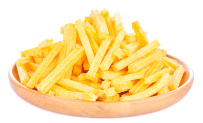 corn stick on white background