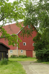 Fototapeta na wymiar Old Red barn in Wisconsin