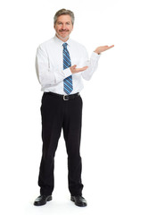 Man presenting copy space