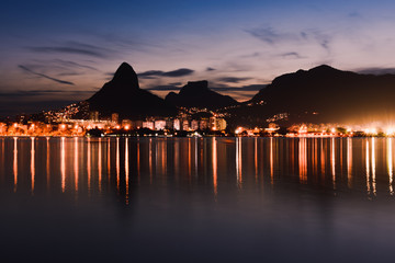 Reflective sunset in Rio de Janeiro