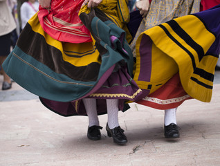 Dancing. Asturias' traditional costume - 158550570