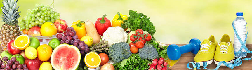 Vegetables and fruits background
