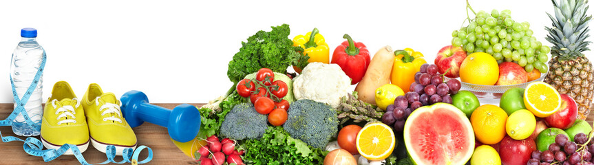 Vegetables and fruits background