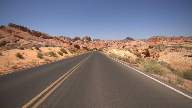 Valley of Fire Time Lapse Driving 03 Desert Highway