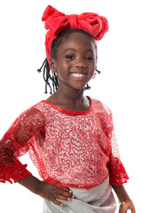 Beautiful portrait of a happy little girl smiling.Isolated © len4foto