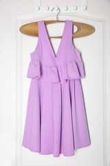 Beautiful lilac dress on hanger