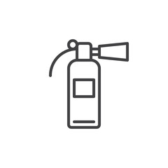 Fire extinguisher line icon, outline vector sign, linear style pictogram isolated on white. Symbol, logo illustration. Editable stroke. Pixel perfect