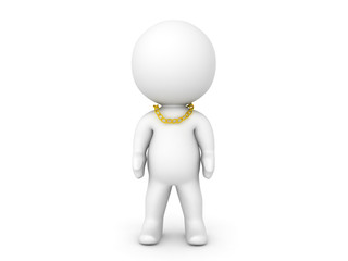 3D Character wearing an even smaller gold chain