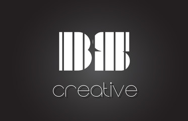 BS B S Letter Logo Design With White and Black Lines.