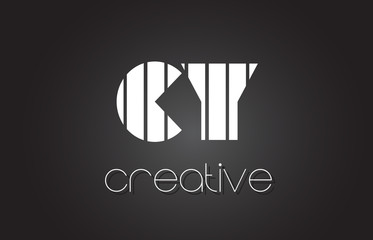 CY C Y Letter Logo Design With White and Black Lines.