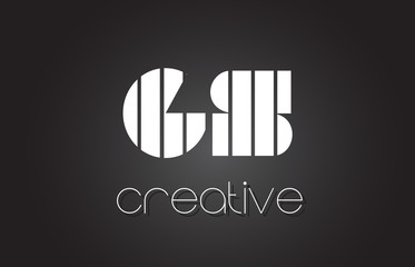 GS G S Letter Logo Design With White and Black Lines.