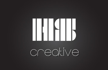 HS H S Letter Logo Design With White and Black Lines.