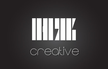 HZ H Z Letter Logo Design With White and Black Lines.