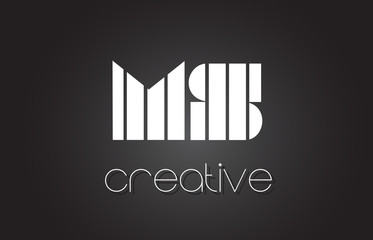 MS M S Letter Logo Design With White and Black Lines.