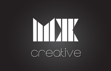 MX M X Letter Logo Design With White and Black Lines.