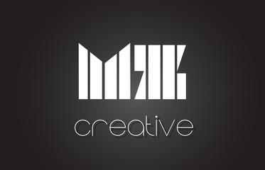MZ M Z Letter Logo Design With White and Black Lines.