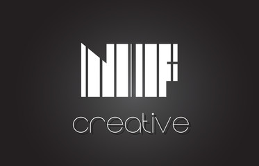 NF N F Letter Logo Design With White and Black Lines.