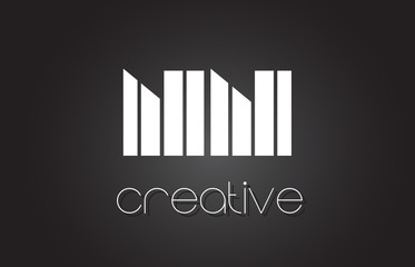 NN N Letter Logo Design With White and Black Lines.
