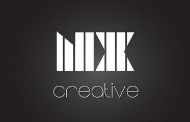 NX N X Letter Logo Design With White and Black Lines.