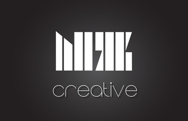 NZ N Z Letter Logo Design With White and Black Lines.