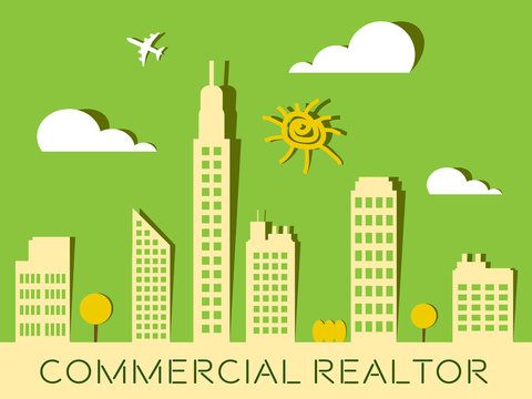 Commercial Realtor Represents Real Estate Buildings 3d Illustration