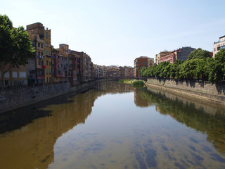 Cityscape of girona view to river Onyar