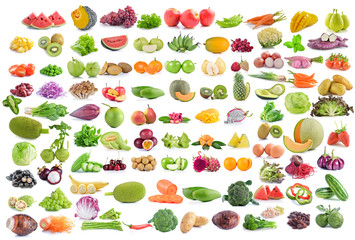 fruit and vegetable isolated on white background