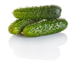 Fresh cucumbers close-up