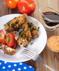 Chicken wings in sauce