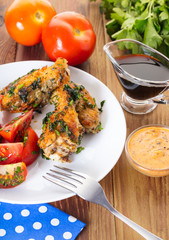 Chicken wings in sauce