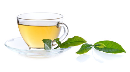 A cup of tea isolated on white