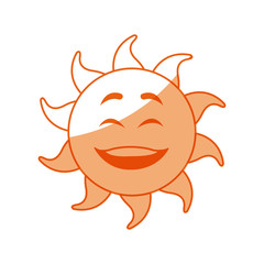 smiling funny cartoon sun with vector illustration