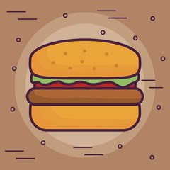 hamburger icon over brown background colorful design vector illustration
