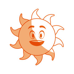 smiling funny cartoon sun with vector illustration