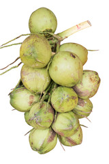 green coconut have sweet water and make dessert,isoalted on white with clipping path.