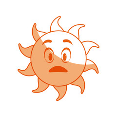 smiling funny cartoon sun with vector illustration
